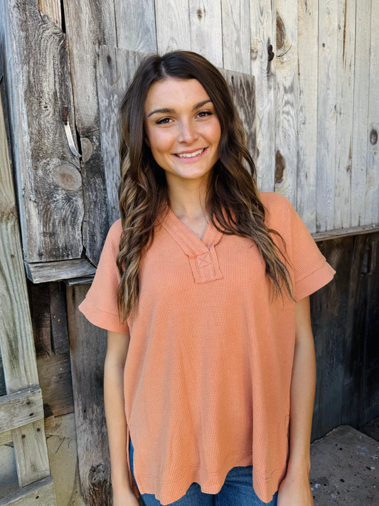Waffle Knit Orange