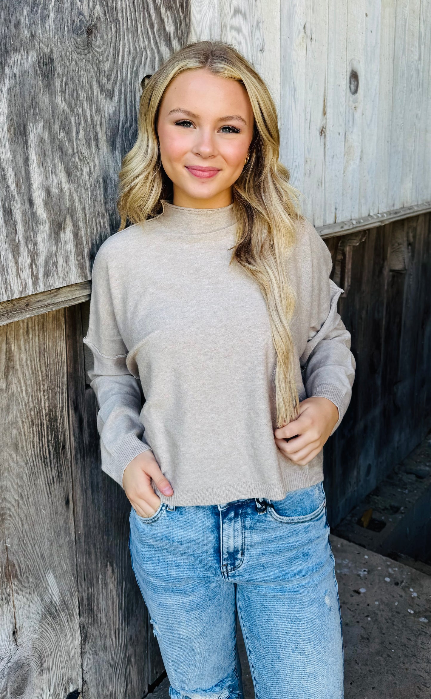 Mockneck Casual Top