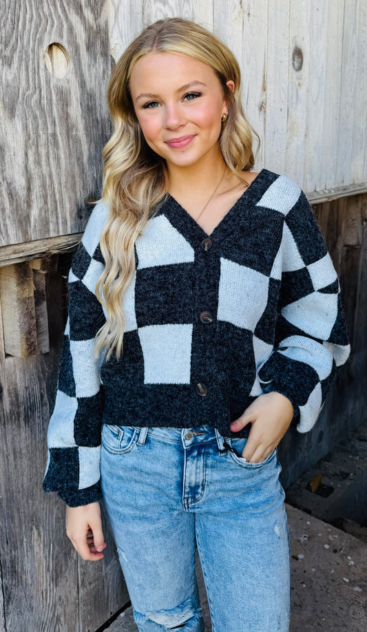 Check Cardigan