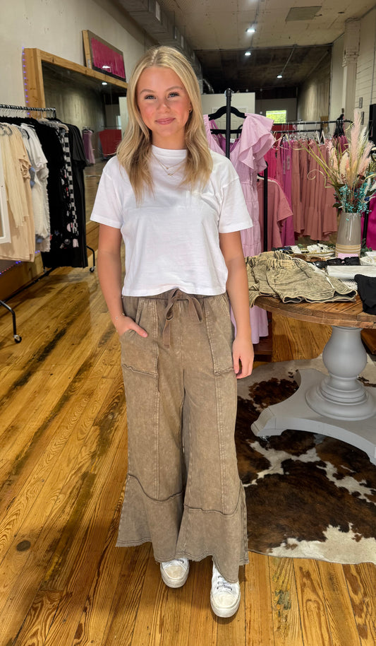 Acid Wash Terry Pants