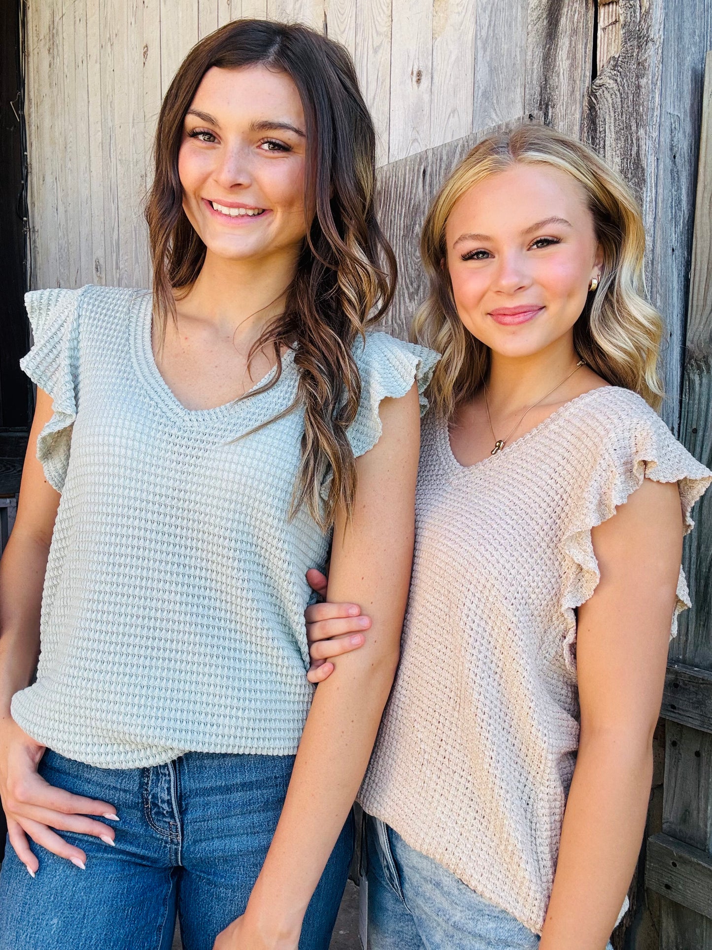 Knit Ruffle Sleeve Top