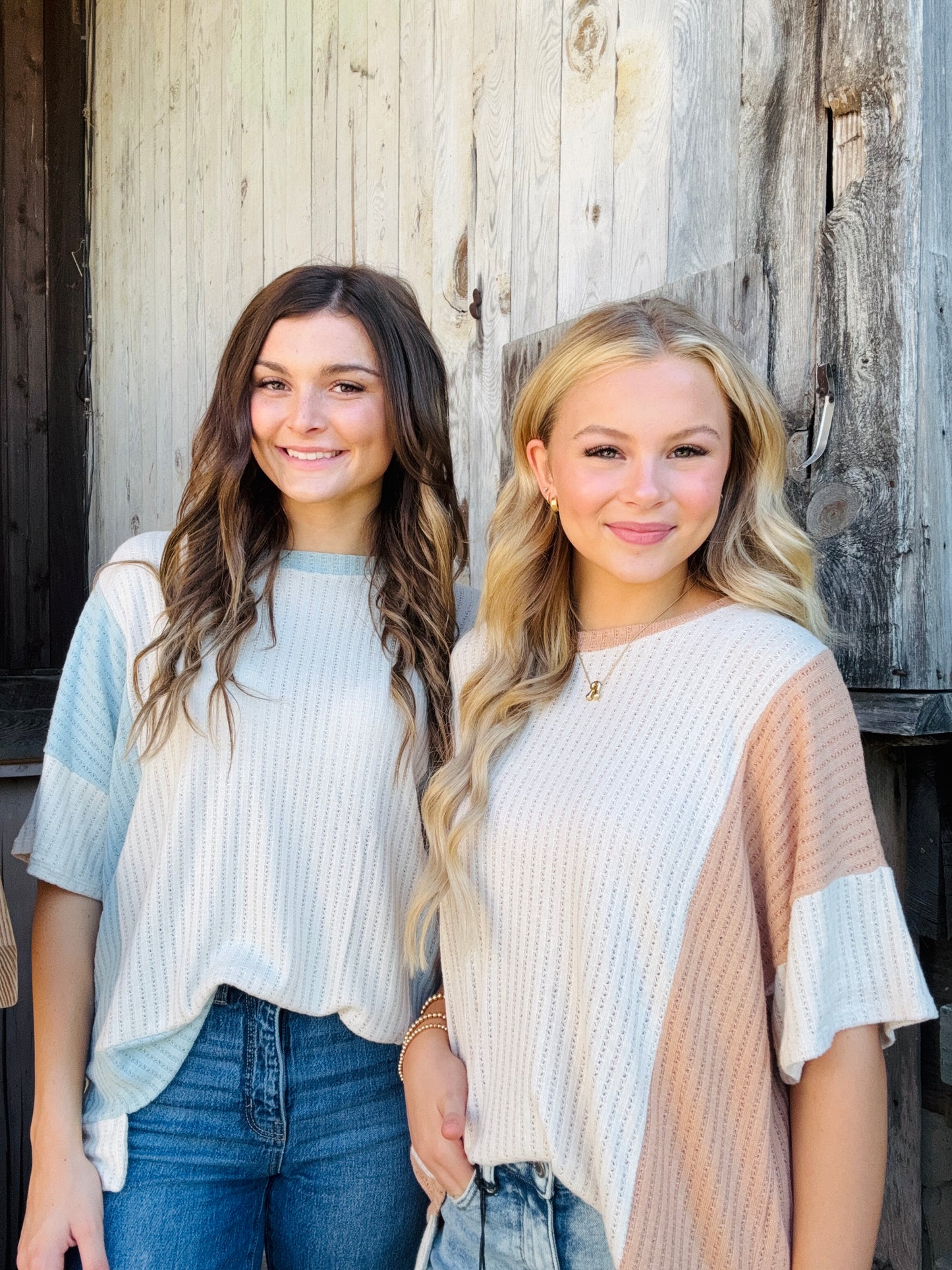 Waffle Color Block Top