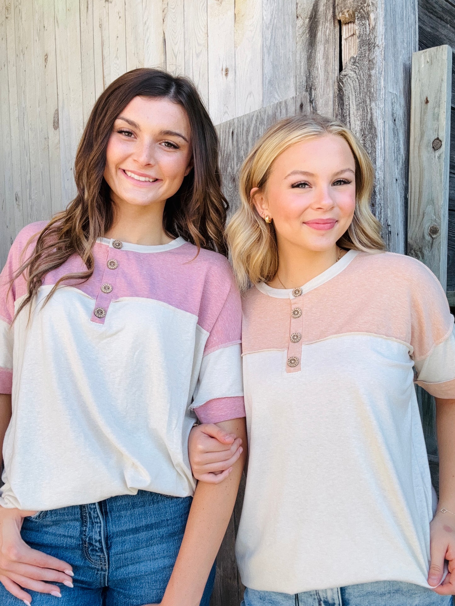 Color Block Button Top